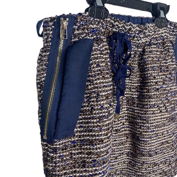 Color Block tweed mini skirt Size 38 small - Picture 2 of 4